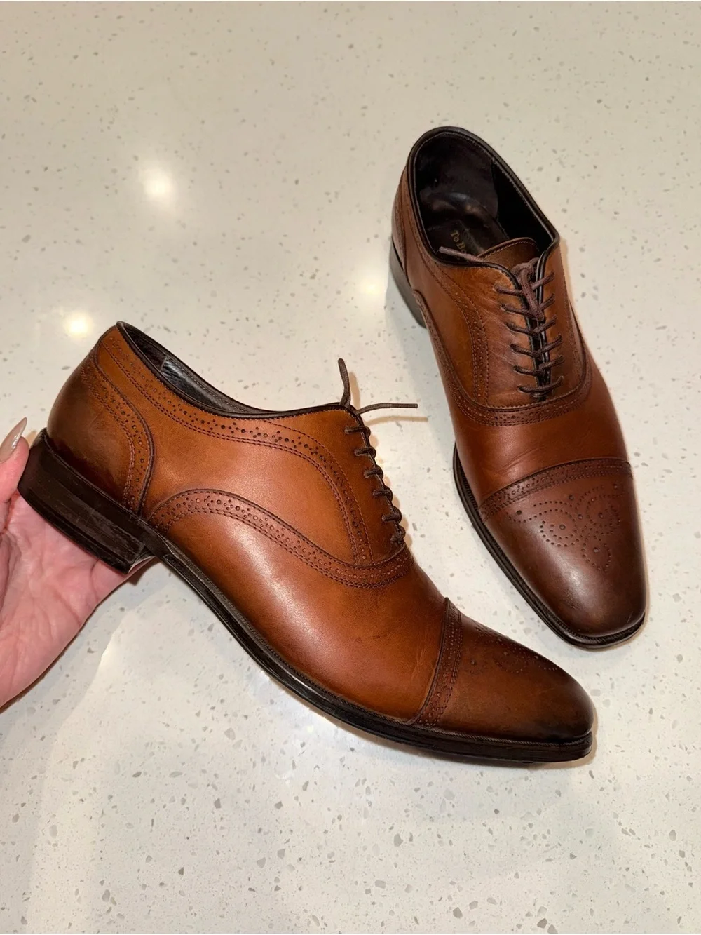 To Boot New York Men's Brown Cap-Toe Brogue Oxfords